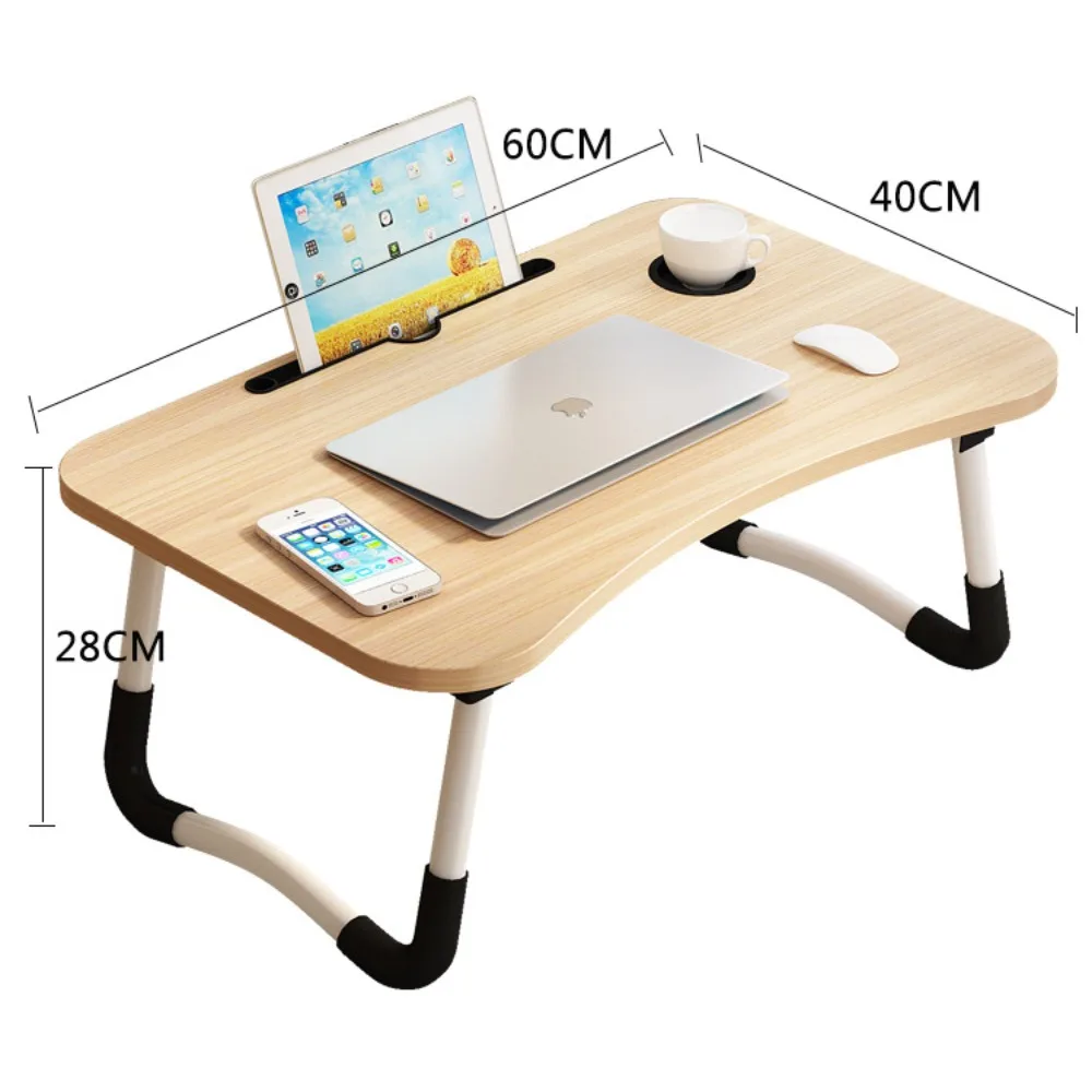 Foldable Learning Desk with Card Slot Laptop Desk Portable Lap Table Lazy Person Folding Computer Desks Dormitory Study Desks