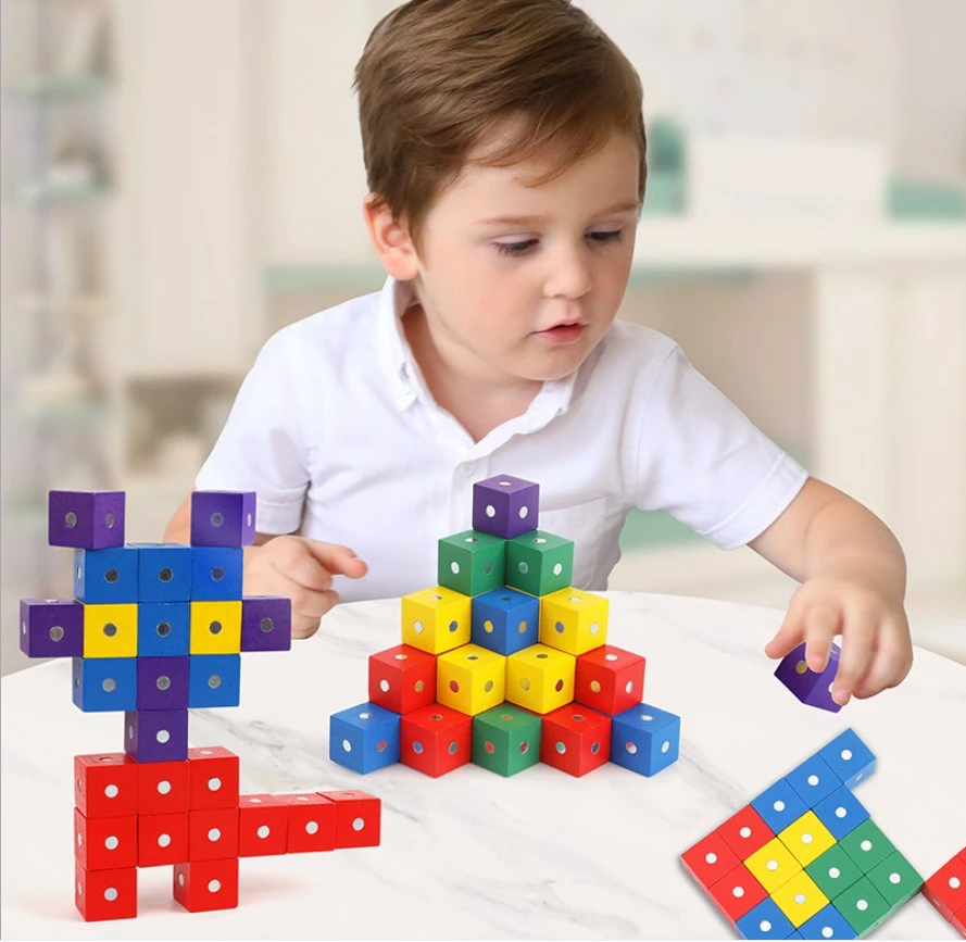 DIY Model Building Block 2cm Cube Wood block Toys