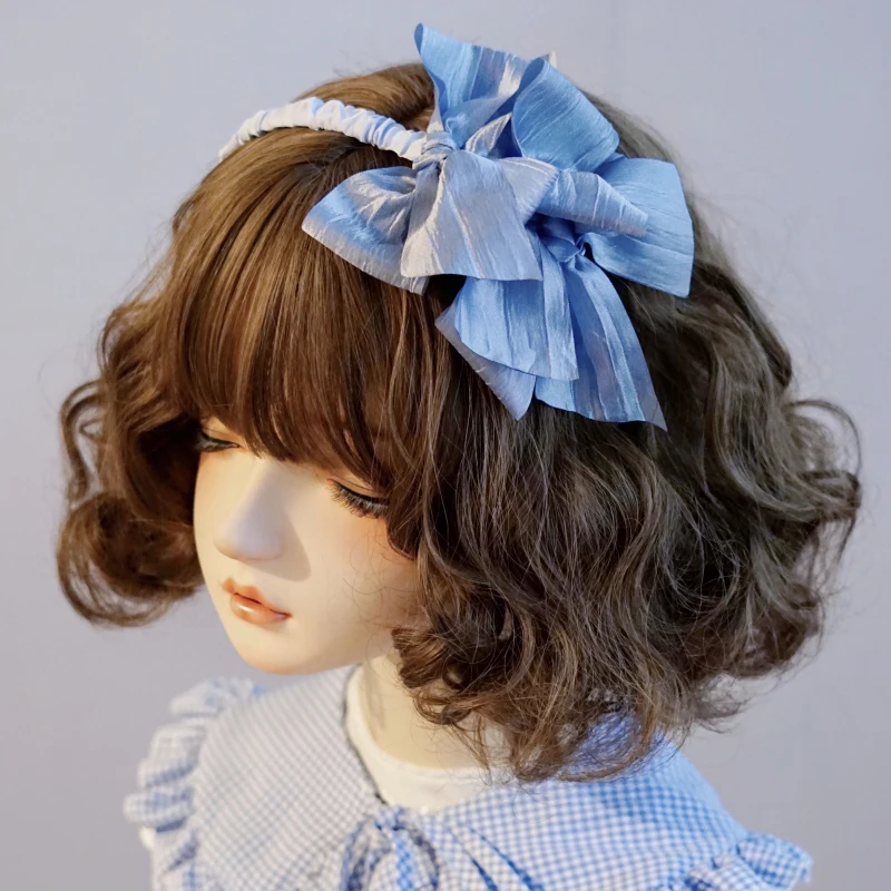 

Original manual bow hair hoop head hoop pale blue lolita hoop lovely harajuku hair accessories