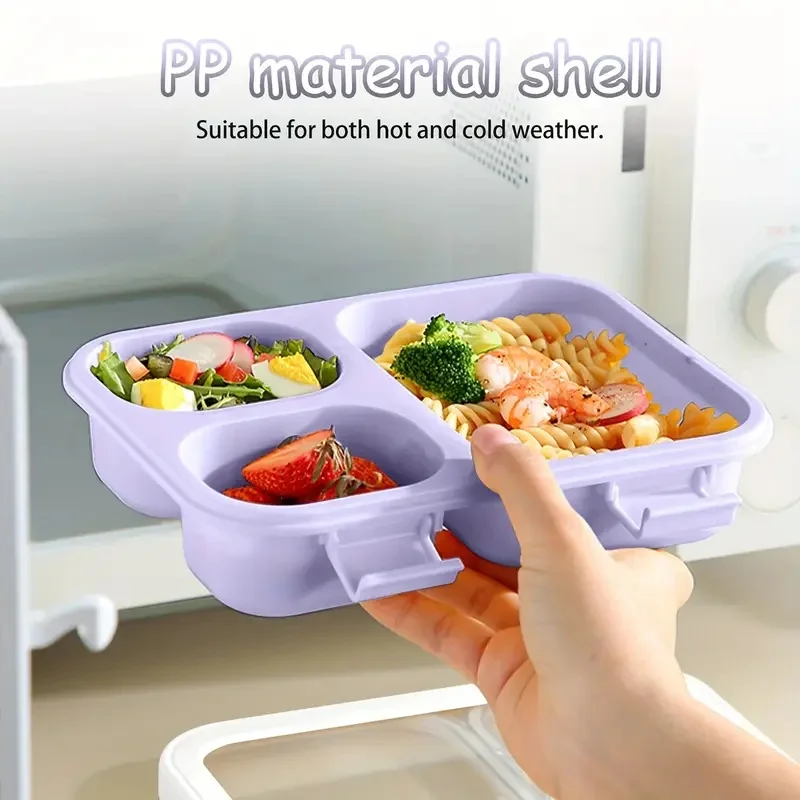 Bento Box Leakproof Lunch Food Storage with Stackable Design Carry Handles Office School for Kitchen Restaurant Use Lunch Box - 3