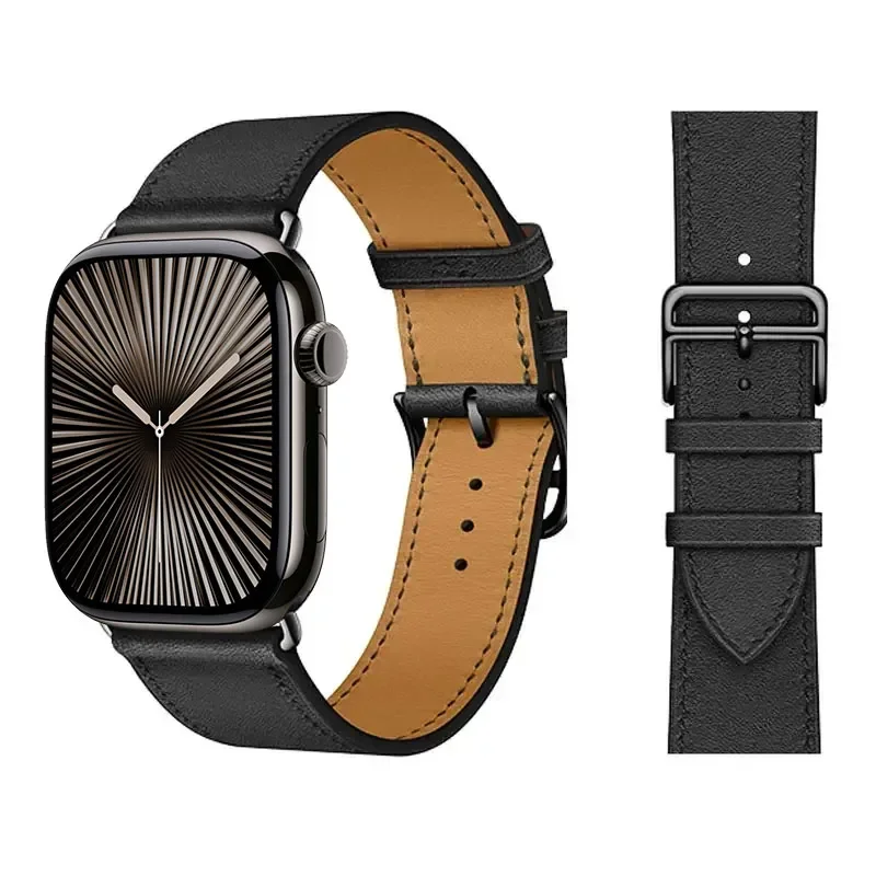 Elegant Leather Strap for Apple Watch - Business Bracelet Edition