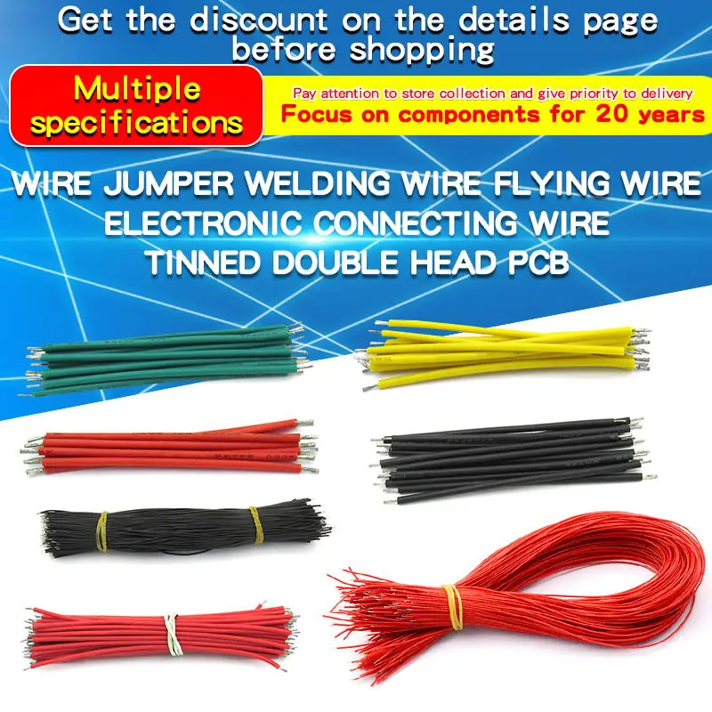 100PCSWireJumperWeldingWireElectronicConnectingWireDoubleEnded