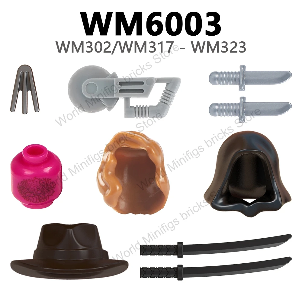 G0129 WM6205 WM6101 공포 영화 M3gens 액션 피규어 액세서리 빌딩 블록 어린이를위한 장난감 성인 WM6102 WM6003 WM6075