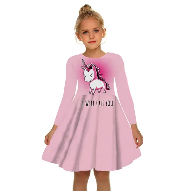 New 3D Printed Unicorns Summer Kids Girls Baby Party Dress Casual Fashion 3D Print Long Dresses Autumn Everyday Leisure Dresse skirt for baby girl Dresses