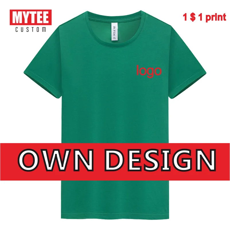 

MYTEE Men's And Women's T-shirt Company Personal Logo Custom Embroidery Printing Loose Fashion Round Neck T-shirt Summer New