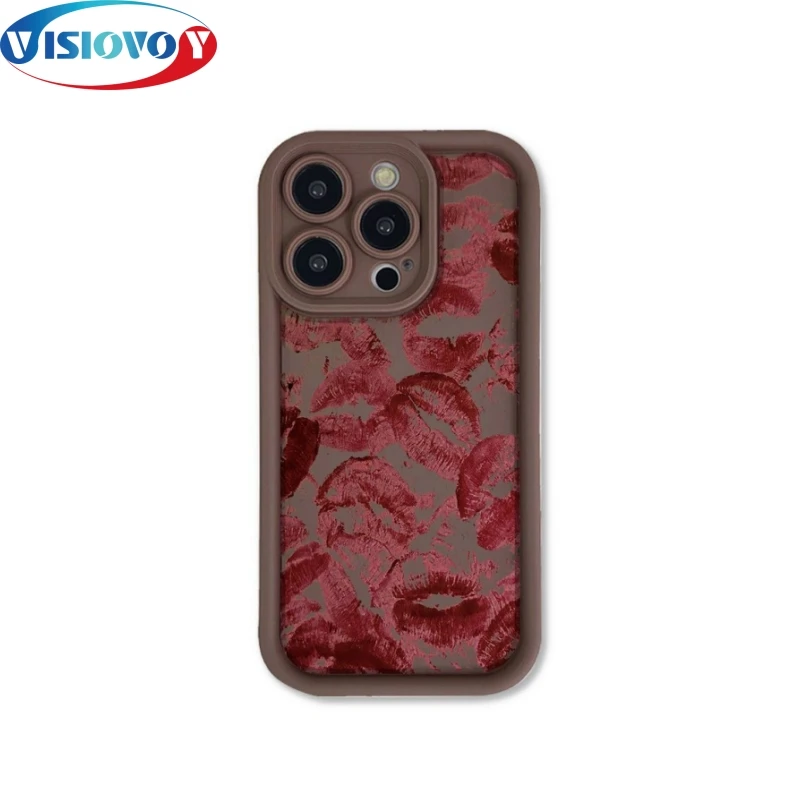Sexy Girl Red Lips Pattren Custodia Per Telefono Per Iphone 13 14 15 Pro Max Candy Cover Per Telefono In Silicone Fashion Sweet Back Funda Protettiva
