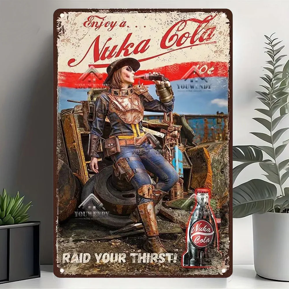 Metal Wall Signs Nuka Cola Drink Posters The Ultimate Wall Decor for Pub Gaming Vibes