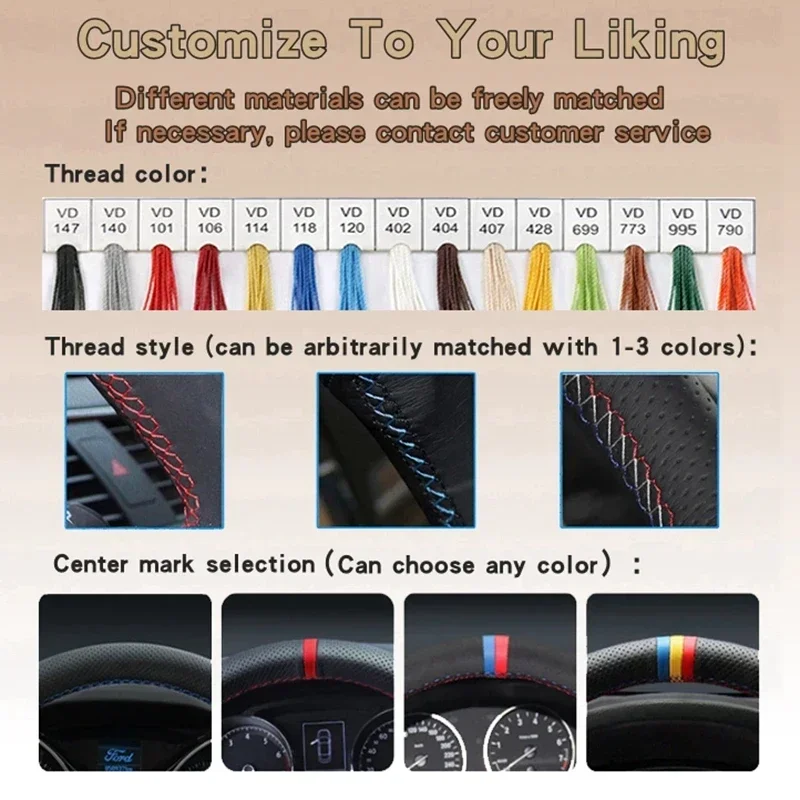 Luxurious Suede DIY Car Steering Wheel Cover - Universal Fit Car Accessory