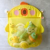 New Cartoon Yellow Duck Baby Bathroom Mesh Bag Sucker Design For Bath Toys Kids Animal Shapes Cloth Sand Toys Storage Net Bag 2