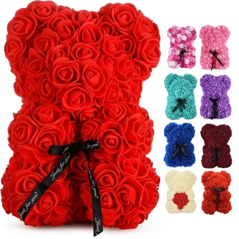 Artificial Flower Eternal Rose Teddy Bear for 520 Mom
