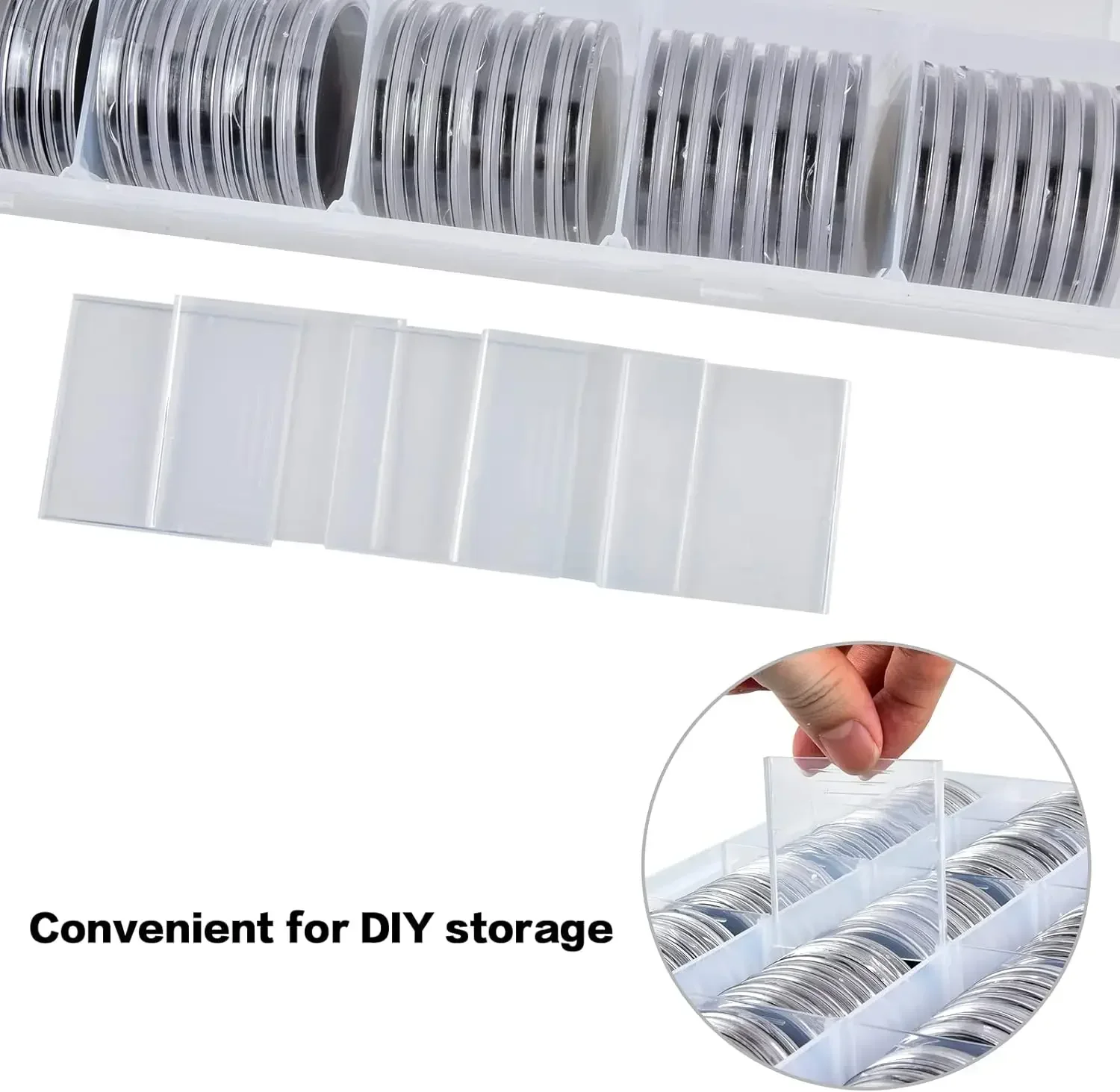 168 Pieces 46mm Coin Capsules with Foam Gasket and Plastic Storage Organizer Box, 6 Sizes (20/25/27/30/38/46mm)Coin Collection 5