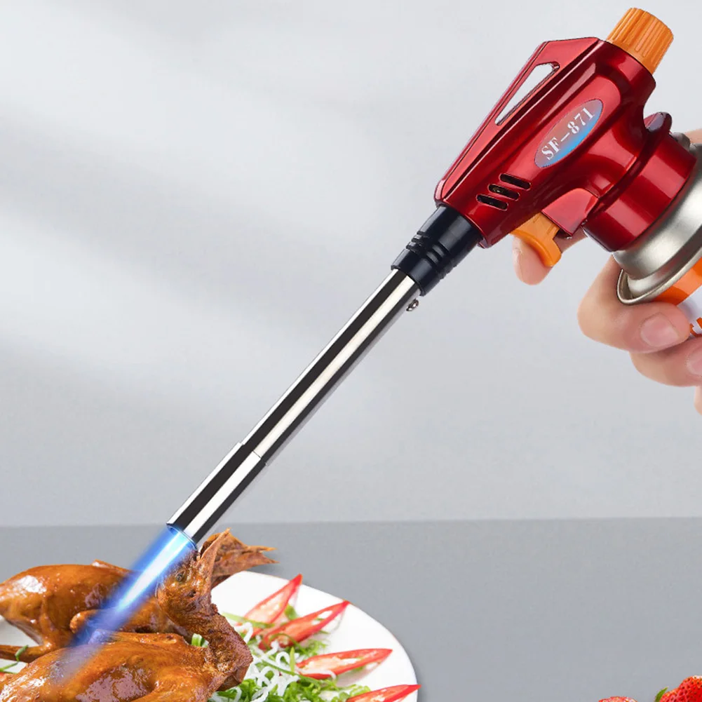 Gas Torch Welding Torch Gas Burner Butane Torch 1300 Degree Metal Flame Gun Butane Burner BBQ Kitchen Cooking Torch Flamethrower High Temperature Welding Gas Torch Lighter