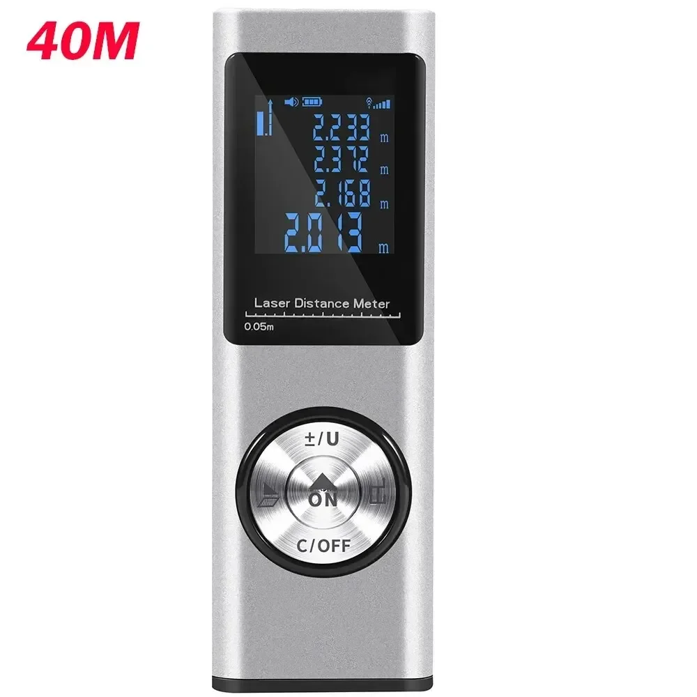 Mini Rangefinder Laser Distance Meter 40M 60M Multi-angel Laser Measuring Tool Rechargeable Digital Range Finder Area Volume