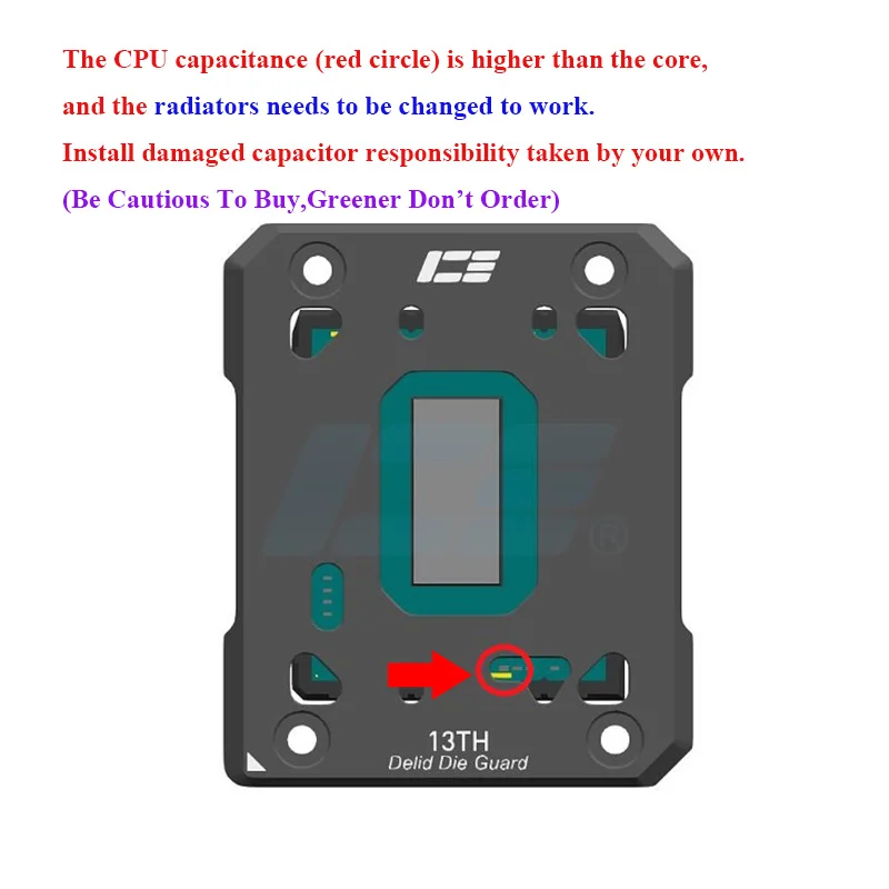 Icemancooler Frame para Soquete Intel 12 13 Processador de 12ª Geração Direct Delid Die Guard Cpu Opener Open Cover Protector - Imagem 2