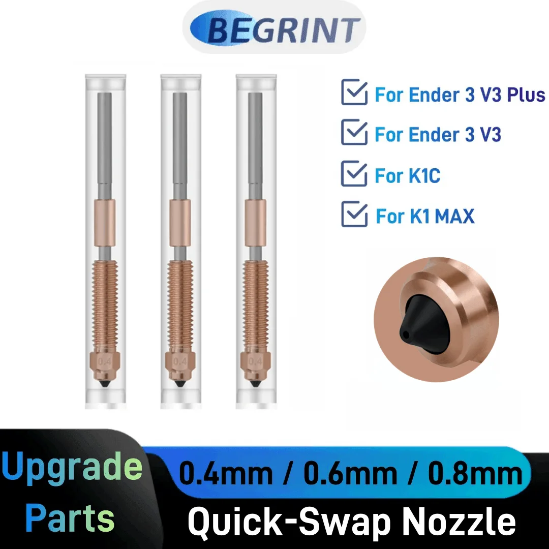 

0,4/0,6/0,8 мм K1C сопло все-в-одном медные титановые сопла высокий расход K1C K1 макс. сопло для Ender-3 V3 Plus 3d принтер Hotend