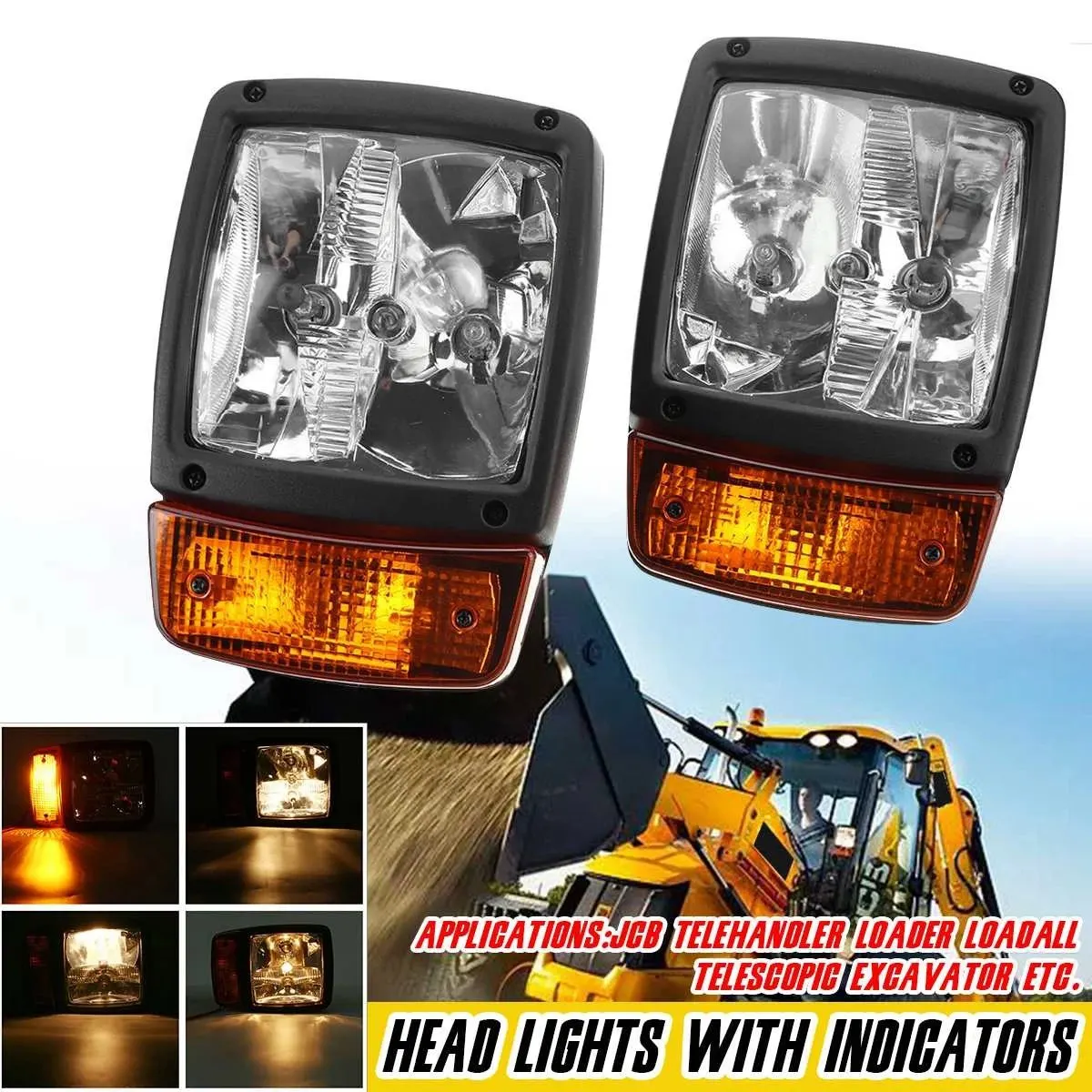 굴삭기 JCB 전면 LED 헤드라이트 방향 지시등, 트랙터 텔레핸들러 로더 지게차 A용 작업등, 24V