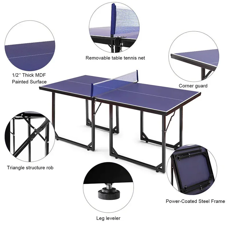 hot sale fold Mid-Size Table Tennis table-Indoor/Outdoor Portable Table Tennis Game with Net