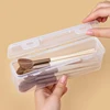 1pc Portable Women Cosmetic Bag Storage Organizer Makeup Brush Transparent With Cover Organizer Eyebrow Pencil Boxes Tools 5