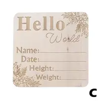 Baby Wooden Milestone Card Engraved Wooden Hello World Milestone Newborn Photography Props Children Shooting Accessories 6