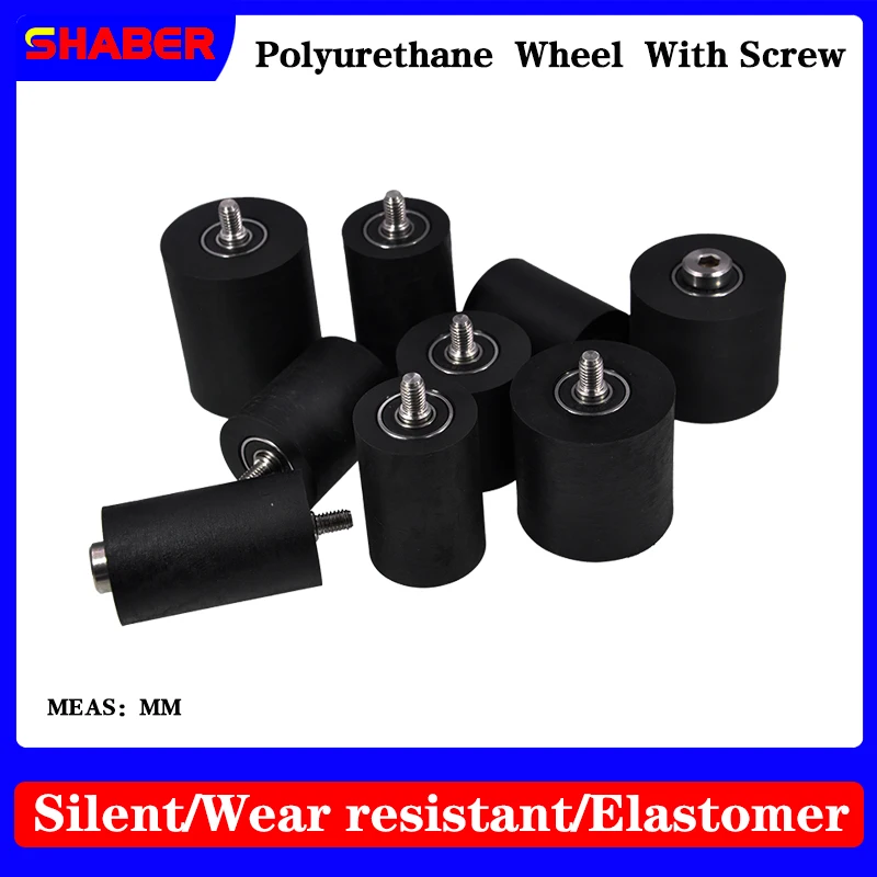 【SHABER】Factory supply external thread polyurethane rubber sleeve conveyor belt rubber wrapped bearing wheel guide wheel