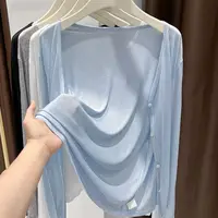 Ice Silk Thin Sun Protection Long Sve Cardigan Women's Summer New Air Conditioning Cover oulder awl Outerwear Top
