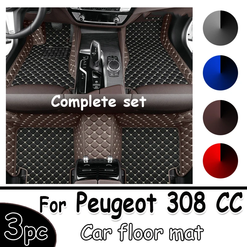 

Автомобильные коврики для Peugeot 308 CC T7 2008 ~ 2013, водонепроницаемые защитные коврики, кожаные коврики, автомобильные аксессуары