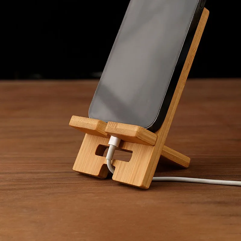Desktop Bamboo phone holder 2