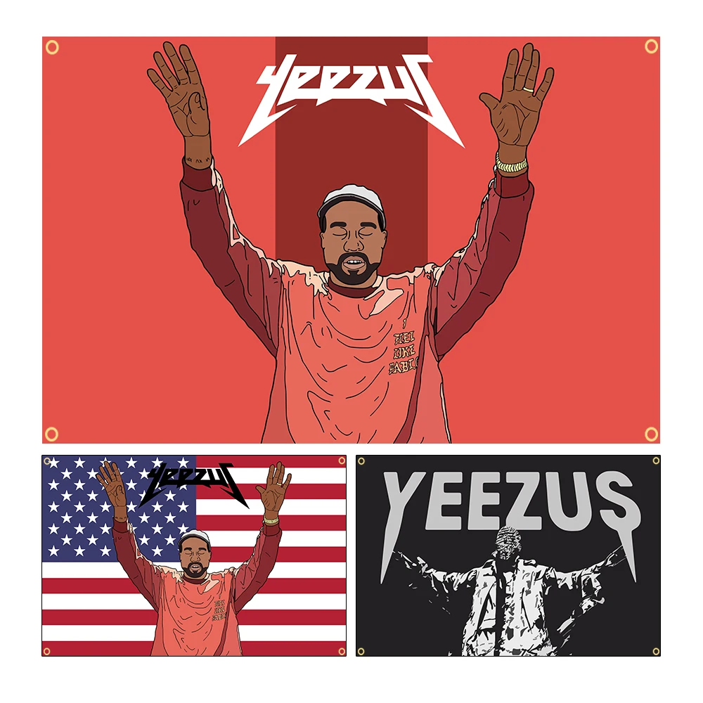 3jflag 90x150 см, Канье-гнезда, музыкальные флаги YEEZUS, американская фотография, джем, украшение интерьера, баннер, гобелен