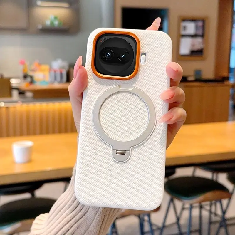 Luxury Magnetic Stand Leather Cover with Lens Protection & Anti-Slip Design, Shockproof Case