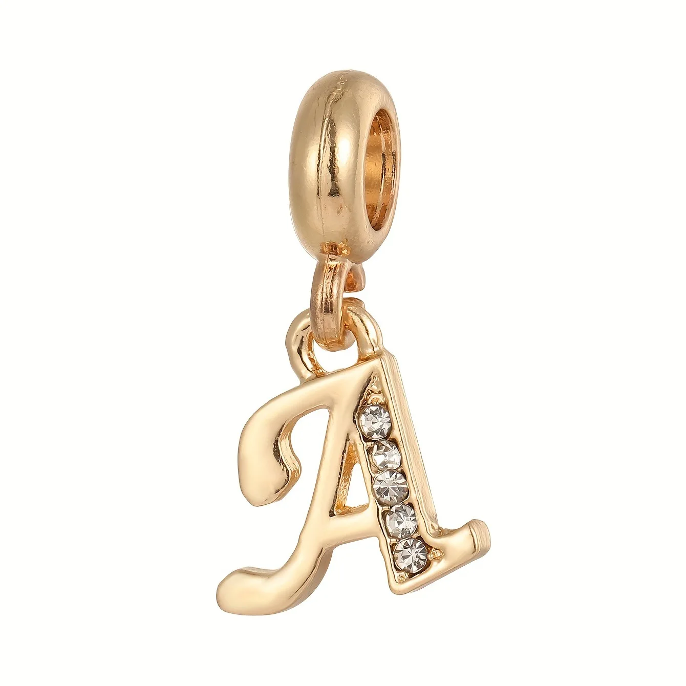 Customizable A-Z Letter Pendant Inlaid Cubic Zirconia Initial Alphabet Charms for Necklace and Bracelet Chic Jewelry Accessories