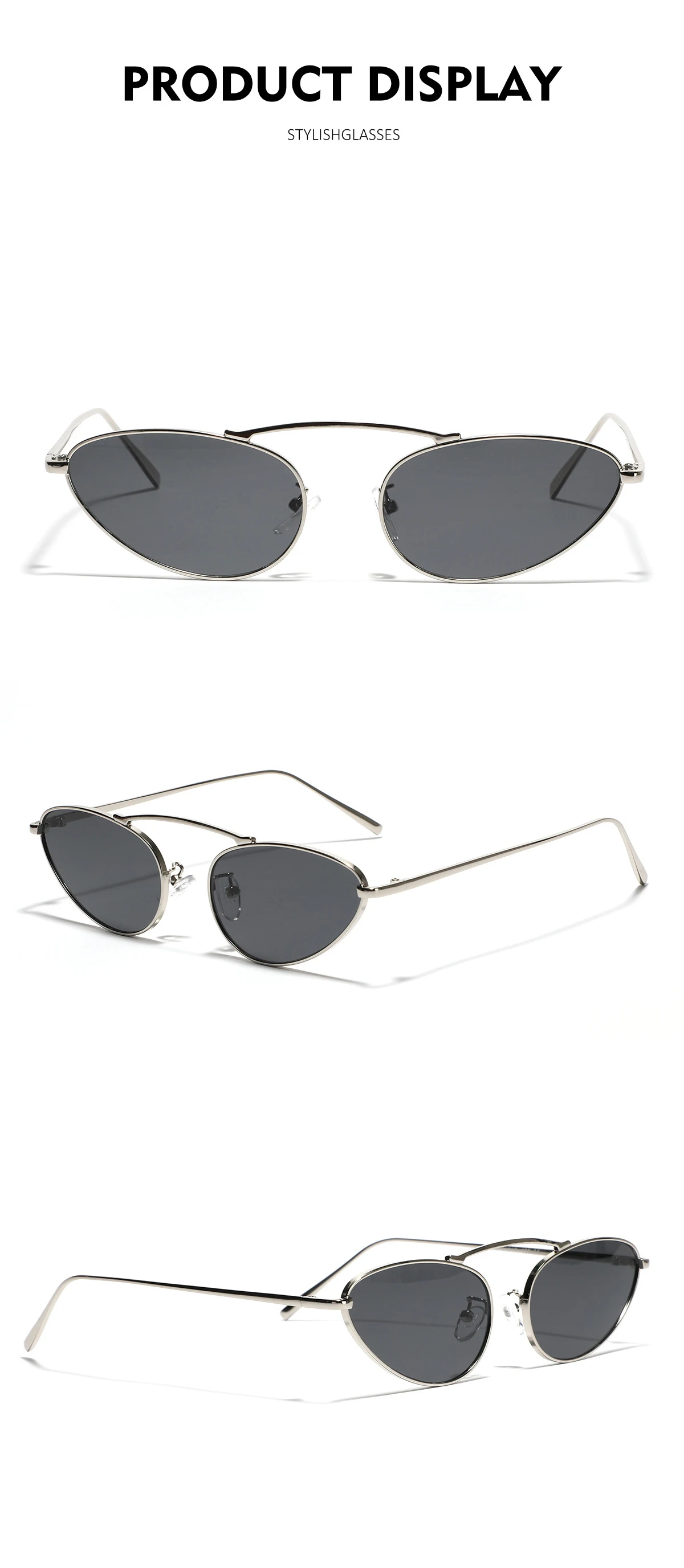 Sexy Cat Eye Sonnenbrille Frauen Vintage Dreieck Metall Sonnenbrille für Männer Mode Marke dekoration gläser Party Gafas De Sol – Detail 9