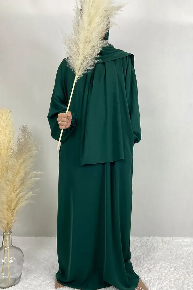 Eid Abaya Dress for Women Loose Maxi Dresses Set with Scarf Woman Party Abayas Ramadan Saudi Arabic Robe Caftan Vestido Kaftan