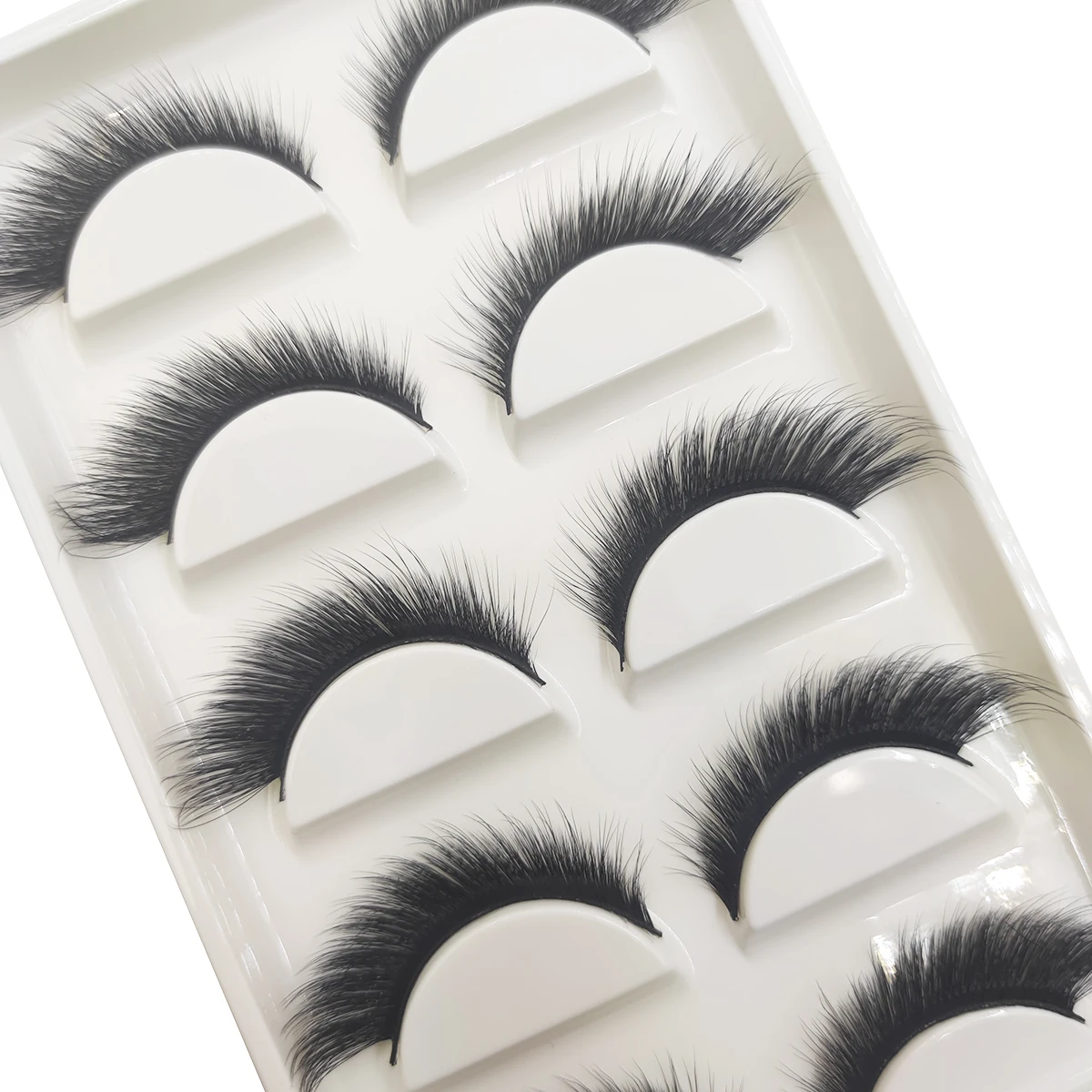 Soft Natural 3D Mink False Eyelashes Cat Eye Elongated Winged Lashes Faux Cils Make Up Beauty Tools 5/7 Pairs eyelash extensions