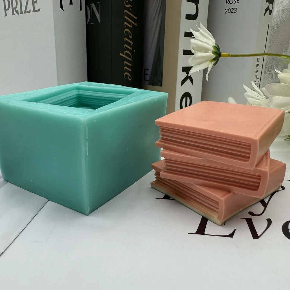 Moule En Silicone 3D En Forme De Livre Pour Savon, Gâteau, Chocolat, Loisirs Créatifs, 71 X 53 X 25 Mm