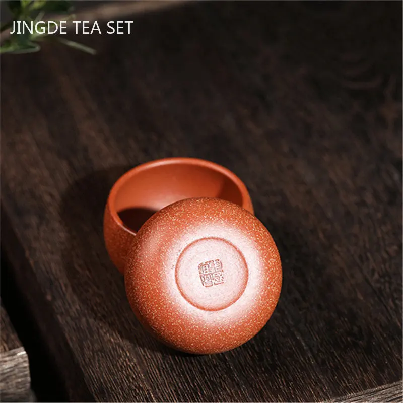 2pcs/ 40ml Chinese Purple Clay Teacup Traditional Beauty Tea Set Portable Personal Single Cup Handmade Custom Tea Accessories
