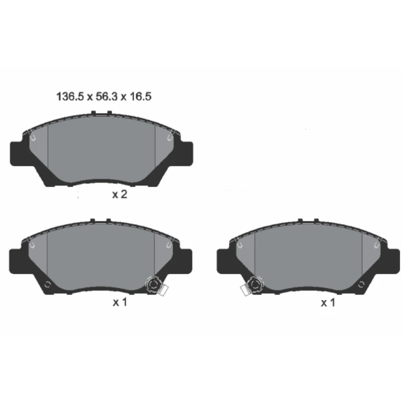 THREEON Front Ceramic Brake Pad For HONDA CITY JAZZ 2008-Present MK5/6/7 CR-Z 2010-2013 FREED 2008-SHUTTLE WRV INSIGHT 2009
