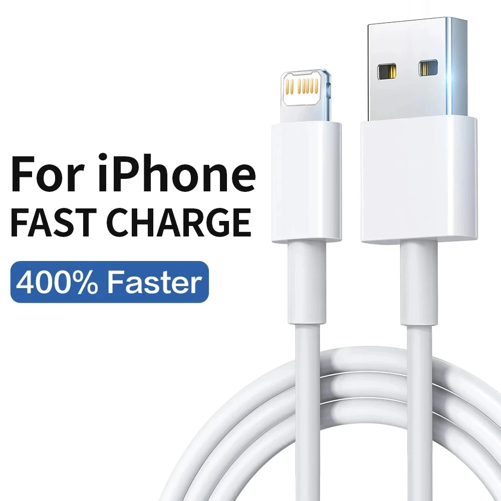 Cable USB charge rapide Lightning cordon de données pour iPhone 14 13 12 11  Pro Max