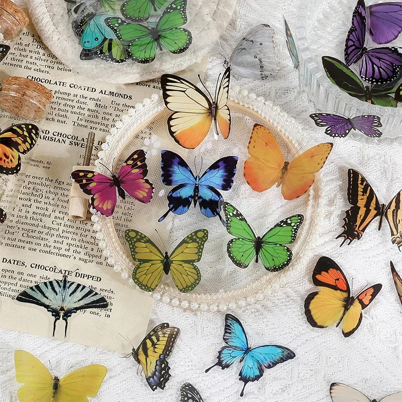 

20pcs Tropical Rainforest Butterfly Jungle Style PVC Sticker Scrapbooking DIY Gift Packing Label Decoration