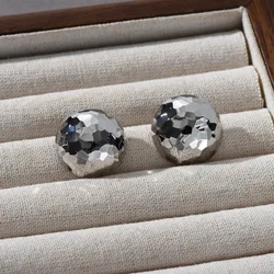 Elegant Gold and Silver Circular Earrings for Women - Trendy Party Jewelry Accessories (Small silvery)