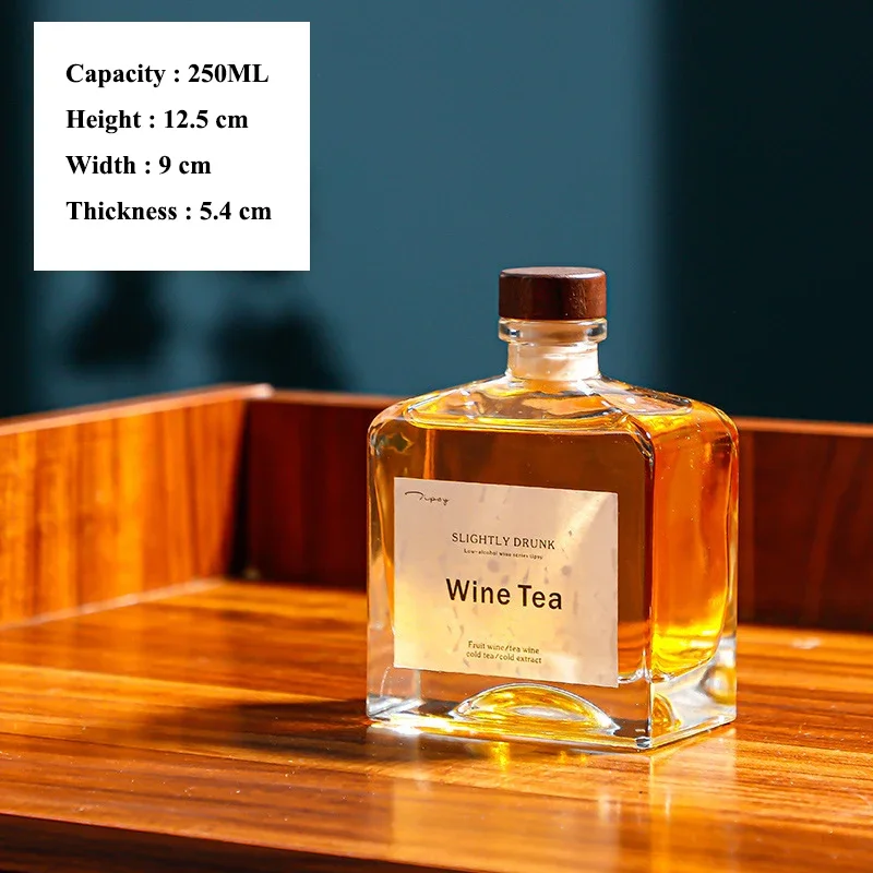 Square shaped Lead Free Whiskey Decanter Glassware Glass Alcohol Bottle for Tequila Brandy and Vodka whiskey decanter set