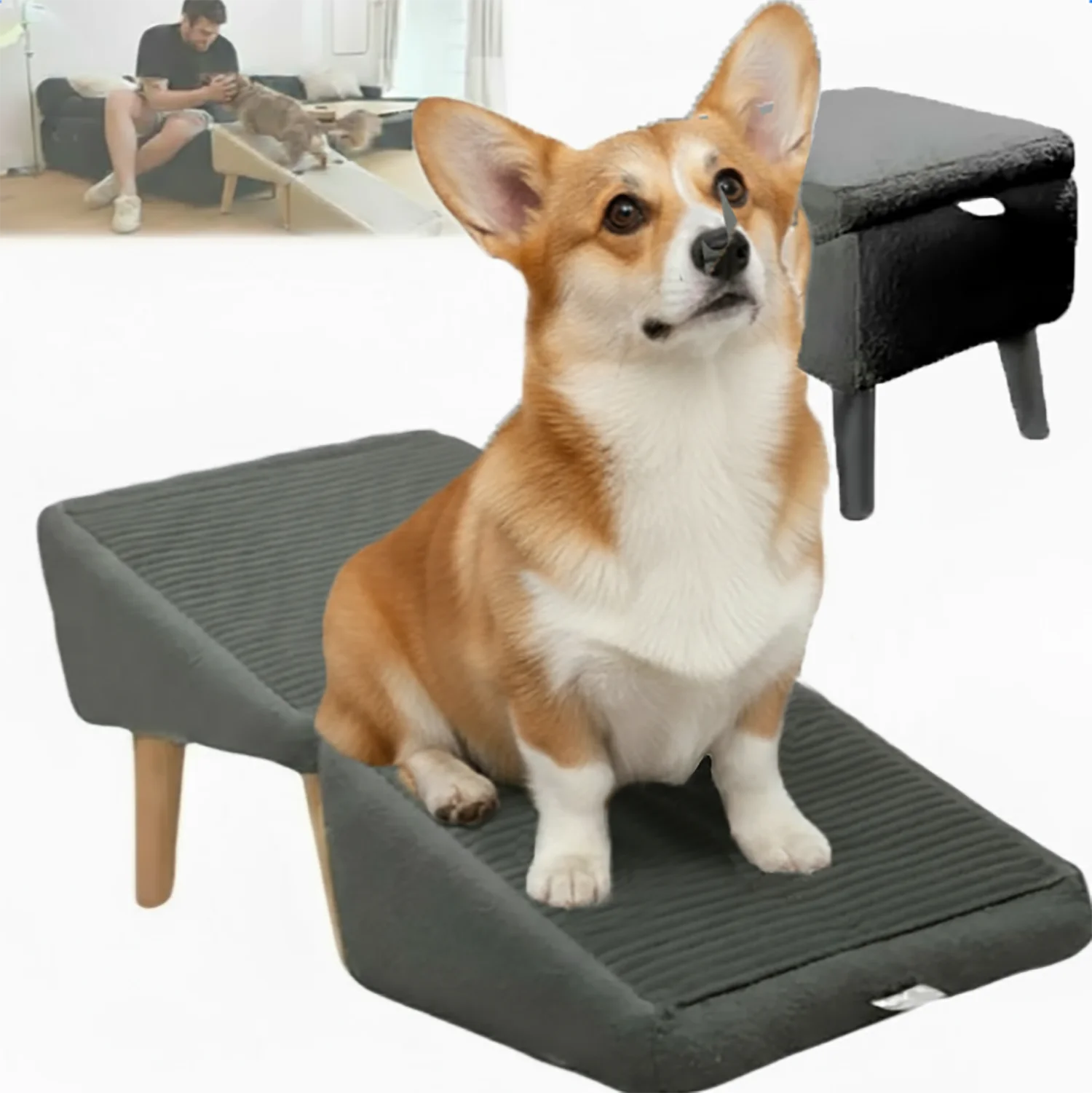 Split type small dog ramp, multifunctional lightweight folding pet ramp ...