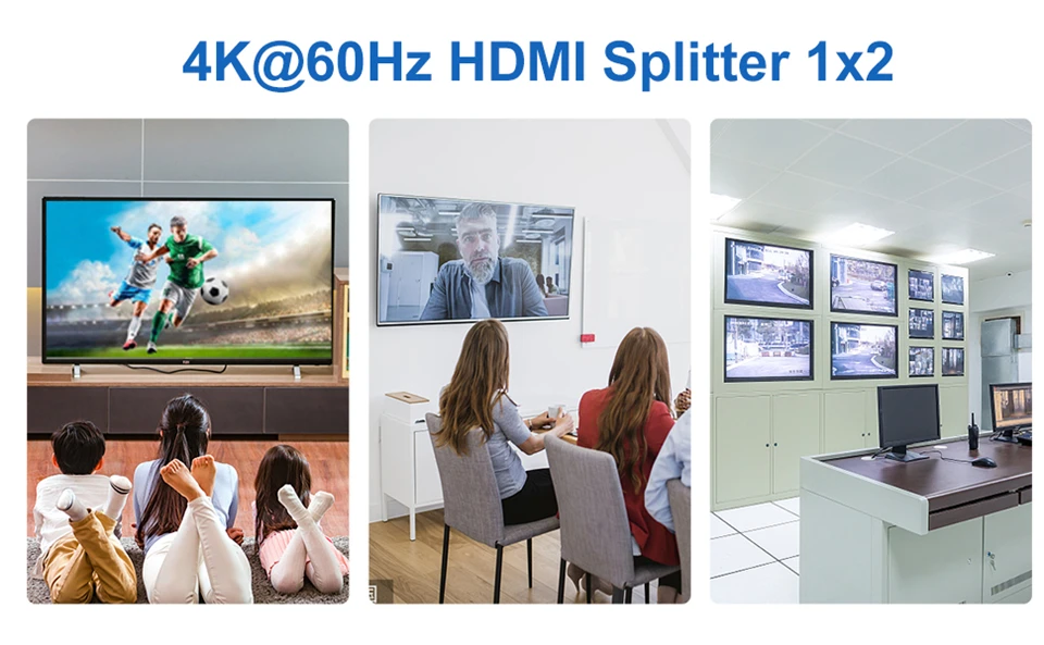 2026 Best 4K HDMI Splitter 1x2 HDMI 2.0 Splitter 1 in 2 out HDMI Amplifier Switc