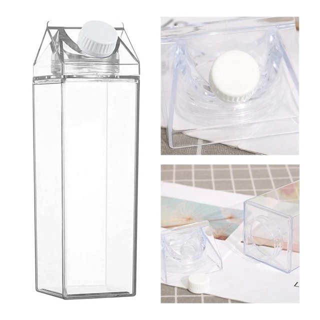 Clear Plastic Milk Carton 1000ml Capacity, Acrylic Body