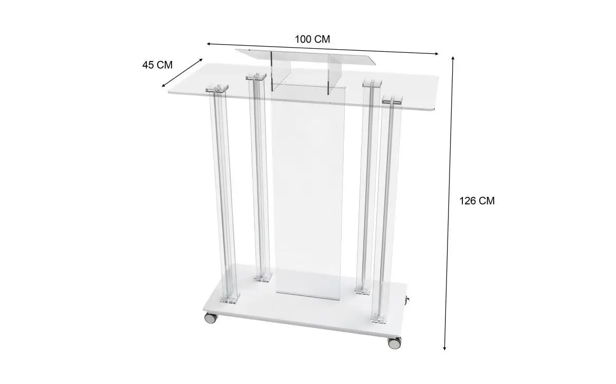 Großes modernes Acryl-Podium, transparentes Podium für Schule, Supermarkt, Hotel, leuchtender Hochzeits- und Gastgeberstisch