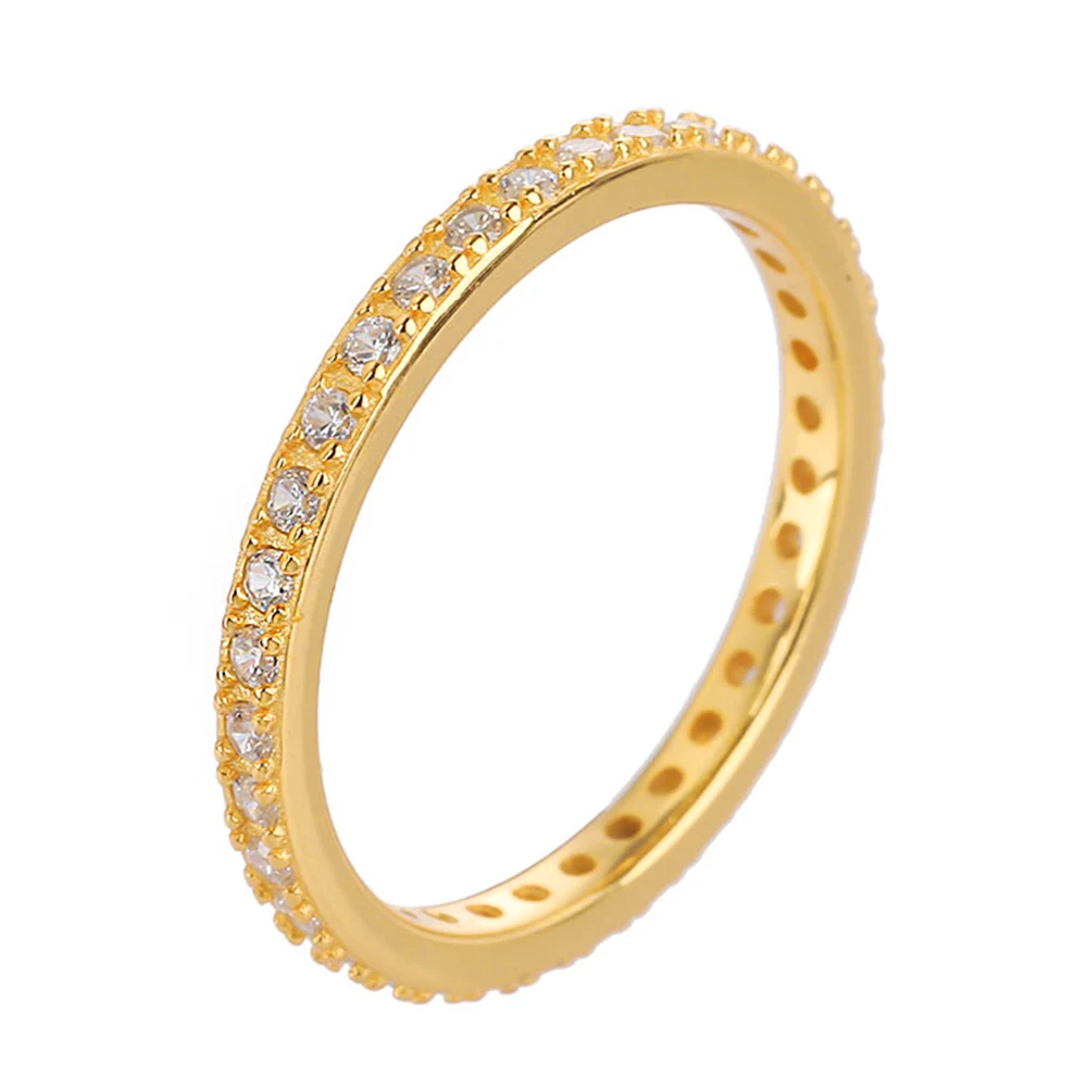 

Poulisa Moissanite Ring 18K White Gold Plated S925 Sterling Silver Micro Pave Mossan Rings S925 Anillos Mujer 6/7/8/9 US Classic
