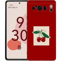 Elegant Red Cherry Shockproof TPU Phone Case - Soft Black Protective Cover - Pixel 9 Pro (A1)