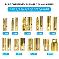 40pcs 2/3/3.5/4/5/5.5/6/6.5/8mm Aircraft model pure copper Banana Plug Gold Plated Copper Brushless Motor Bullet Connector 1