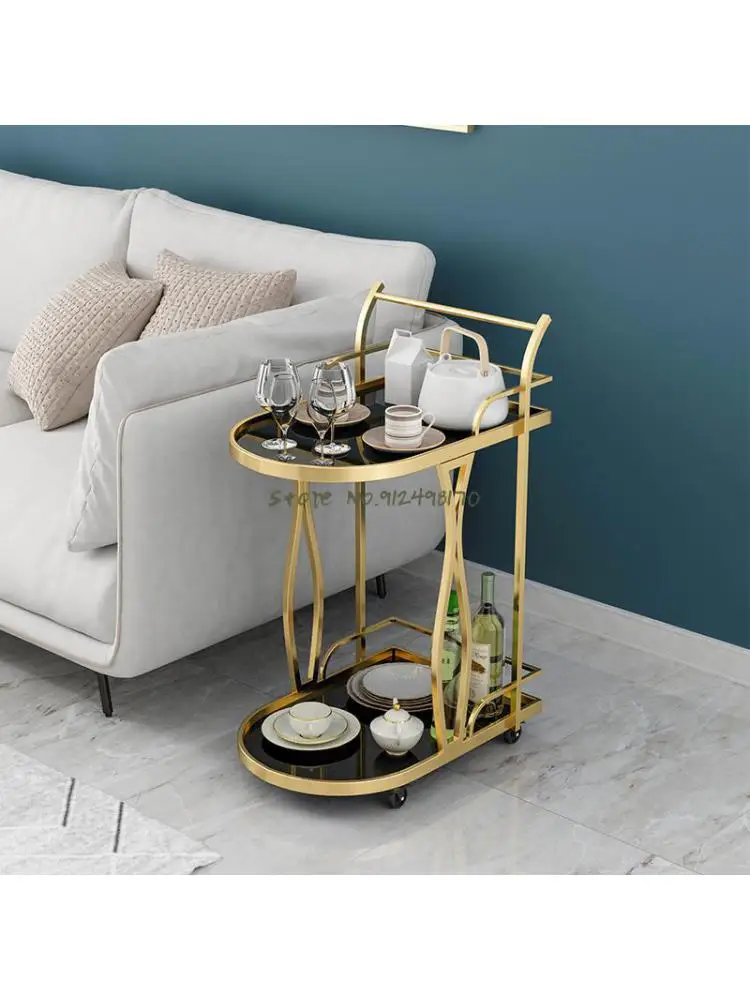 Toughened glass mobile beauty cart tool cart rack beauty salon trolley rack