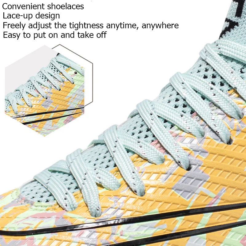 Men Soccer Shoes 2023 High Ankle Professional Lawn Football Boots Kids Boy Anti-Slip TF/FG Indoor Training Football Sneakers