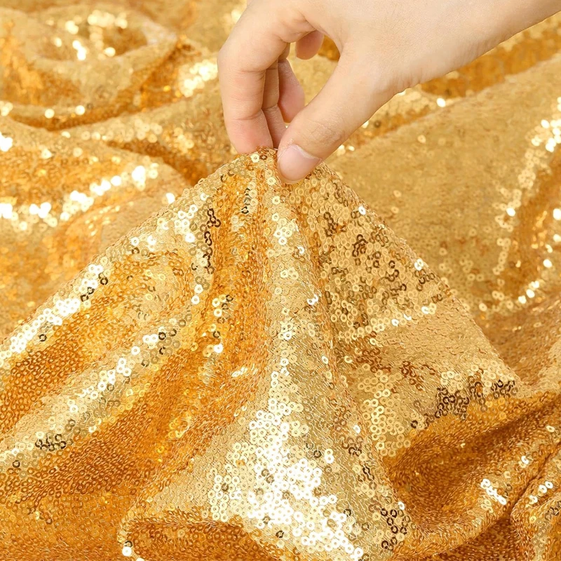 Round Sequin Tablecloth Glitter Sparkling Table Cover Glitter Tablecloth Wedding Birthday Christmas Party  Table Decor Supplies 4